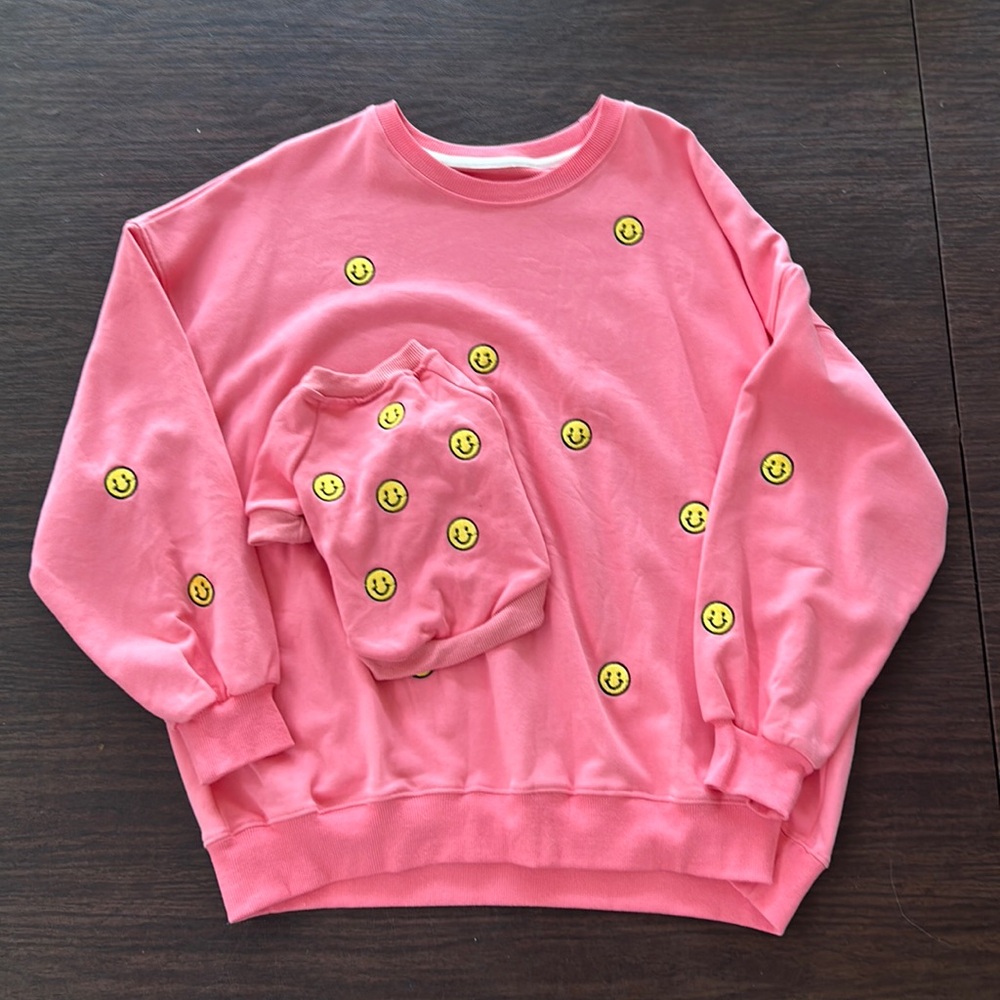 Mom and Dog Matching Smiley Face Set